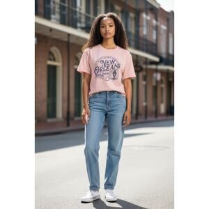 Les Bon Temps New Orleans French Quarter T-Shirt Peach